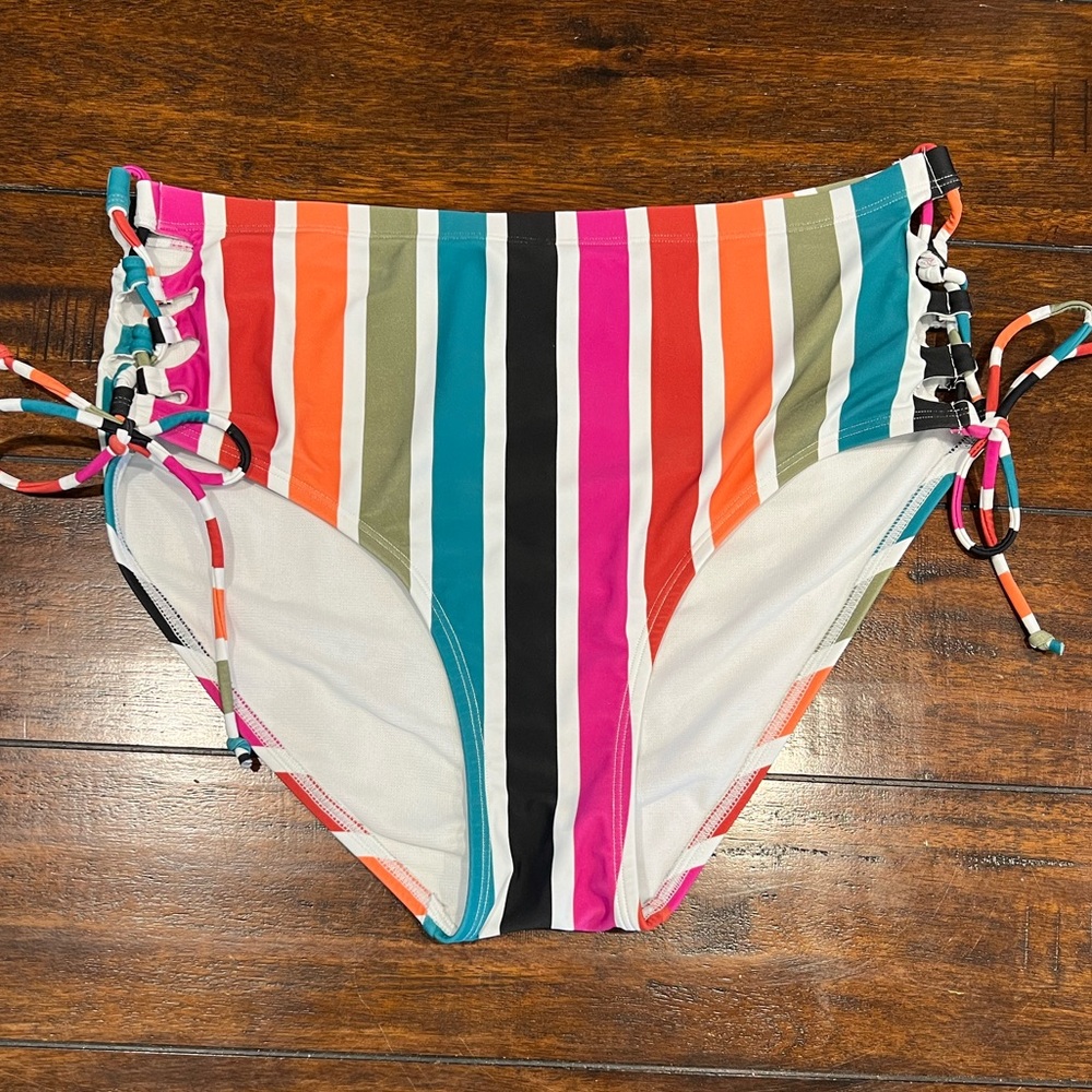 Terra & Sky Plus Size Side Tie Bikini Bottom Size OX (14W)